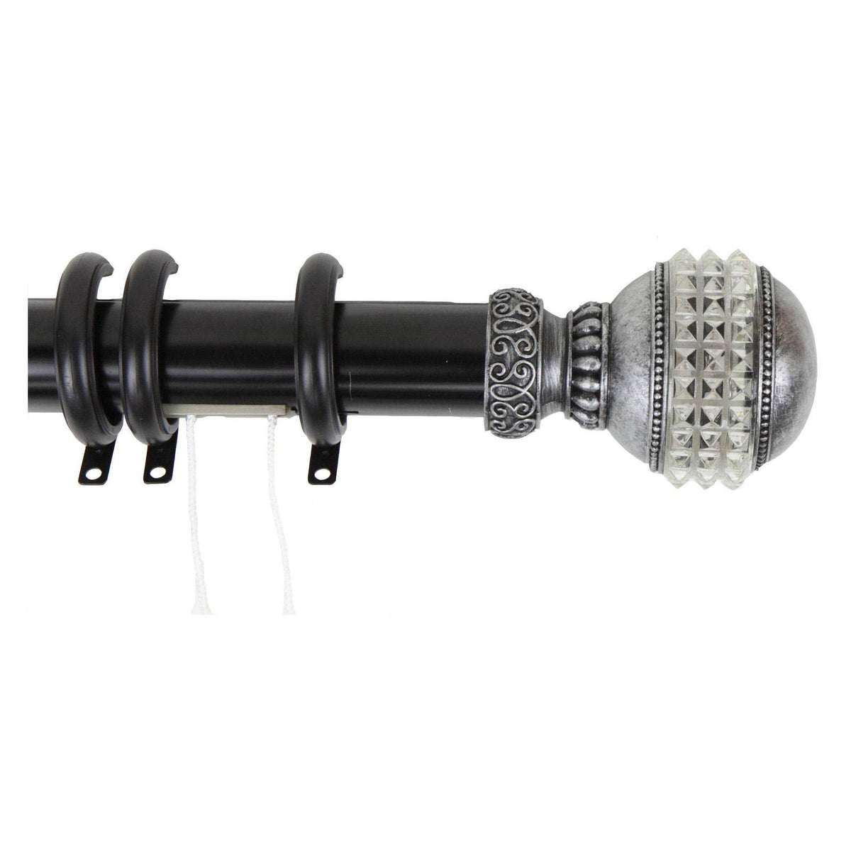 Black Decorative Traverse Rod with Rings F92987