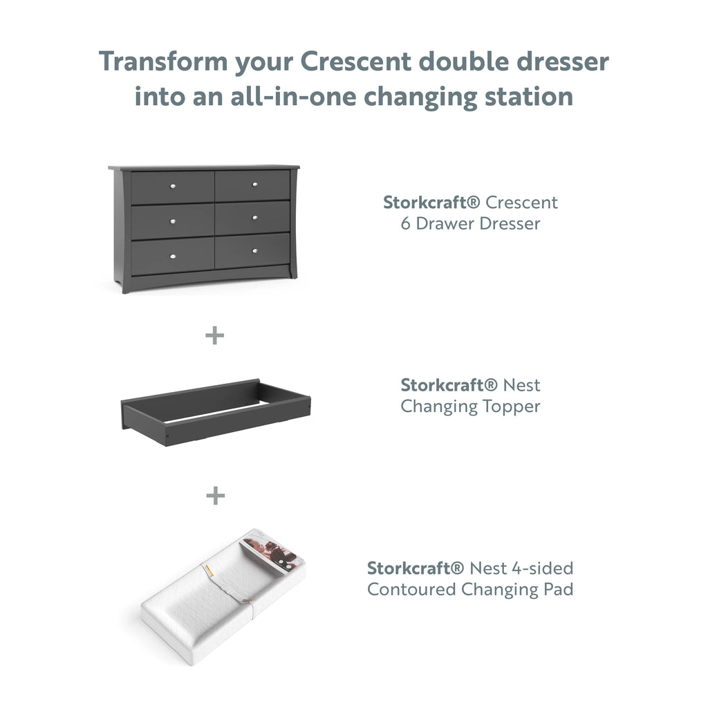 White 6 Drawer Double Dresser G10470