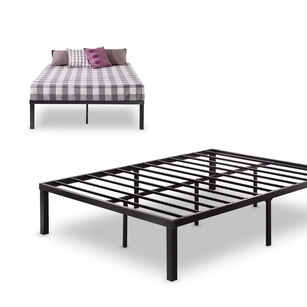 16" Metal Platform Bed with Steel Slats, Queen Y99113