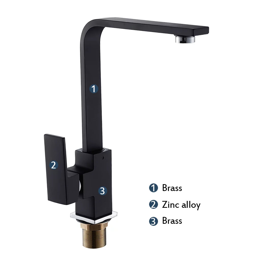 Black Chrome Kitchen Mixer Tap Z7335
