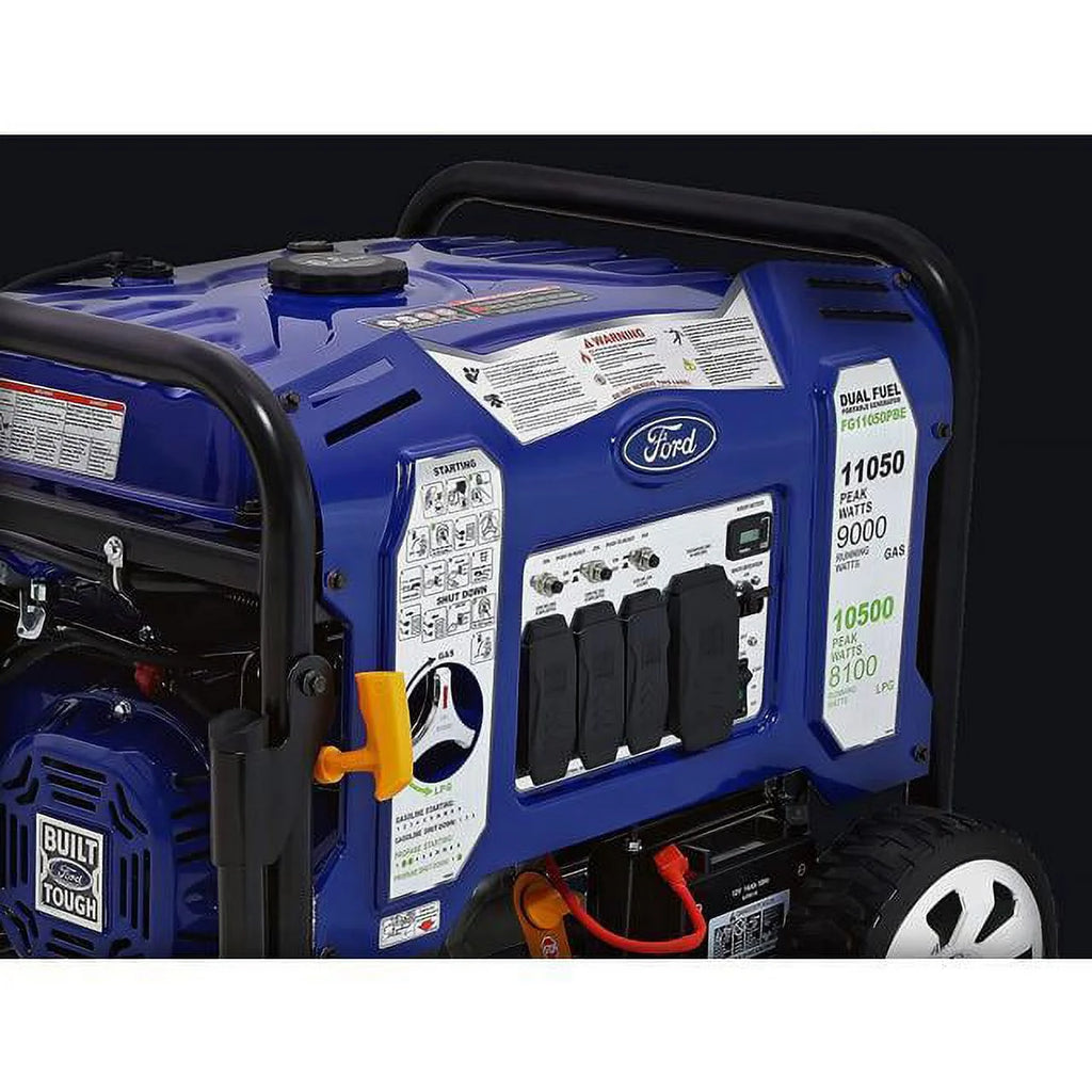 11050W Dual Fuel Portable Electric Start Generator, Blue U35484