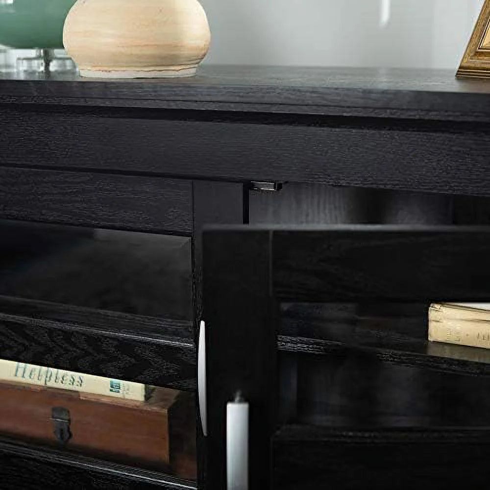 2 Door Corner Wood TV Stand up to 48" 44 Inch Black Z4696