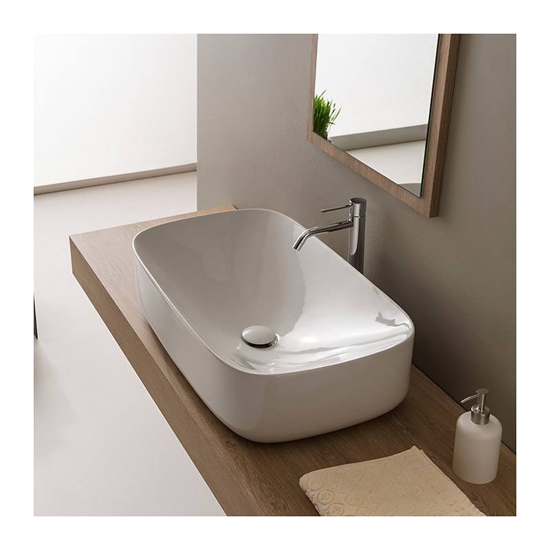 Oval White Ceramic Vessel Bathroom Sink R825