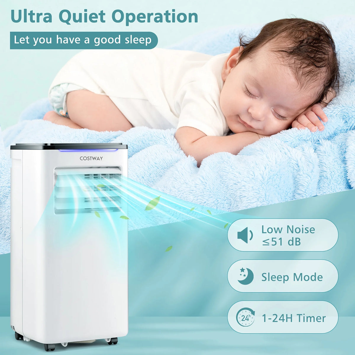 7100 BTU 10000 BTU Portable Air Conditioner 3-in-1 AC Unit F68806