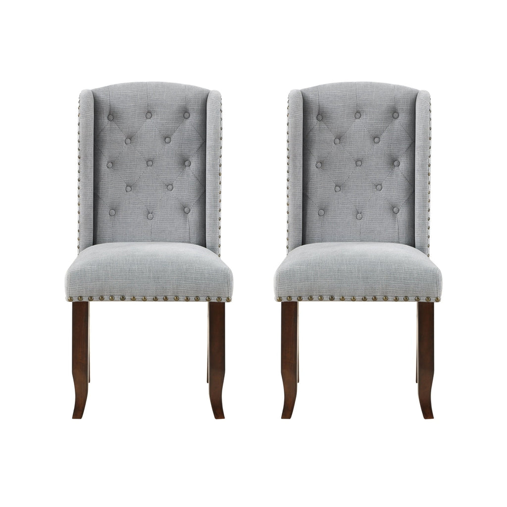 Brown and Grey Traditional Accent Dining Chair Set of Two T910488