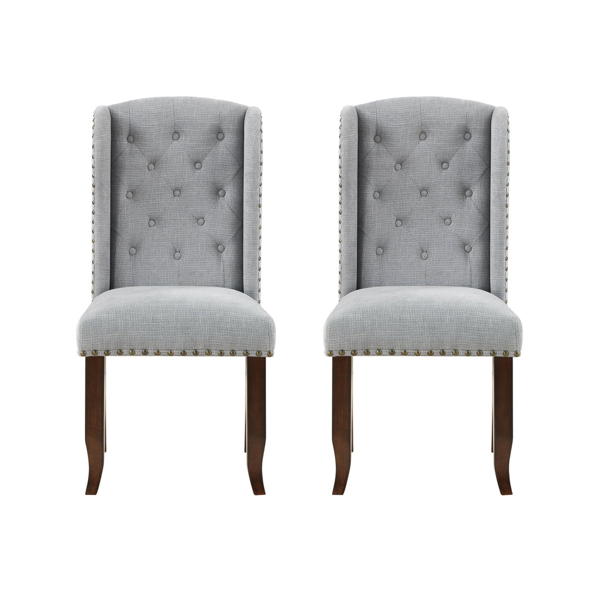 Brown and Grey Traditional Accent Dining Chair Set of Two T910488