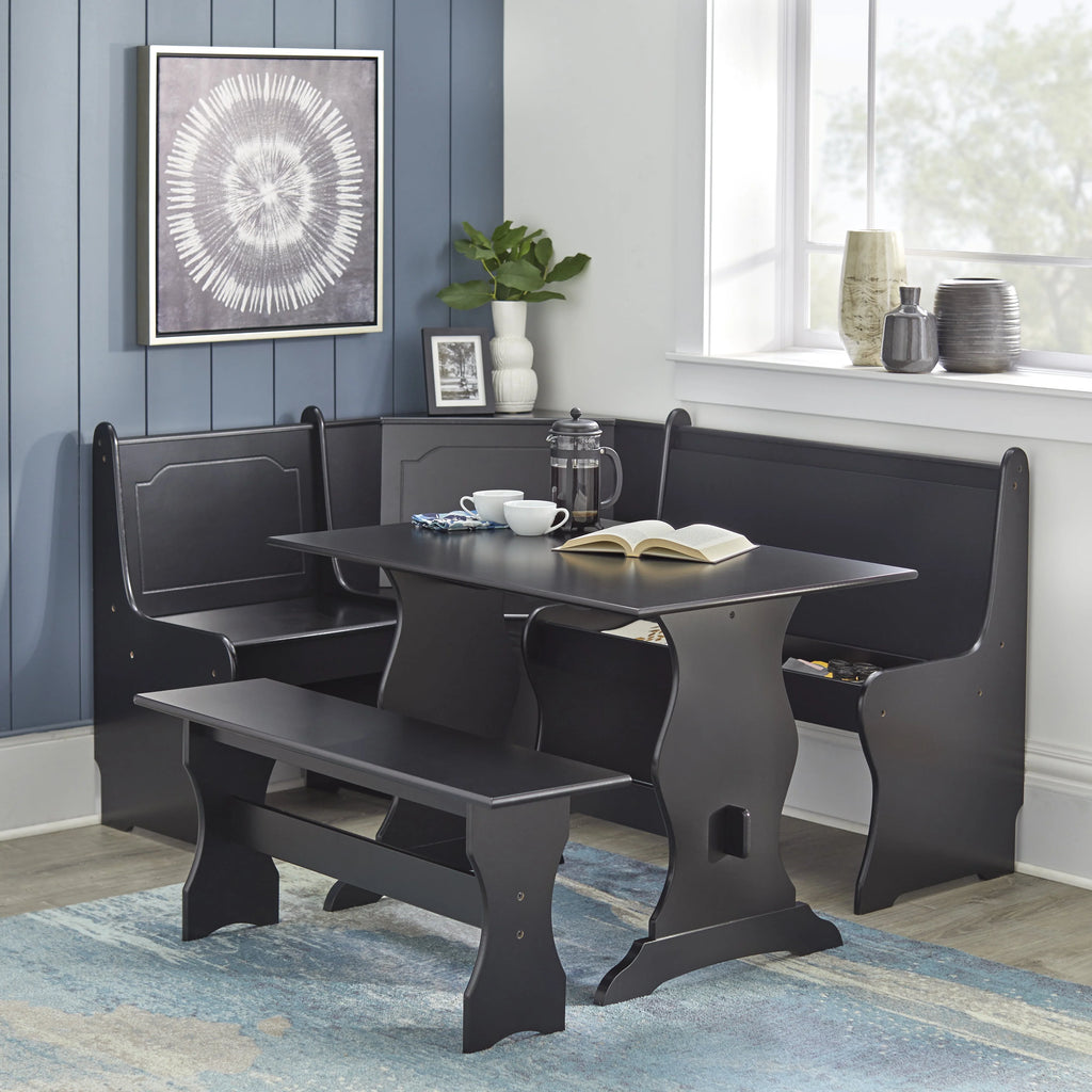 Espresso Corner Dining Nook with Storage R3951