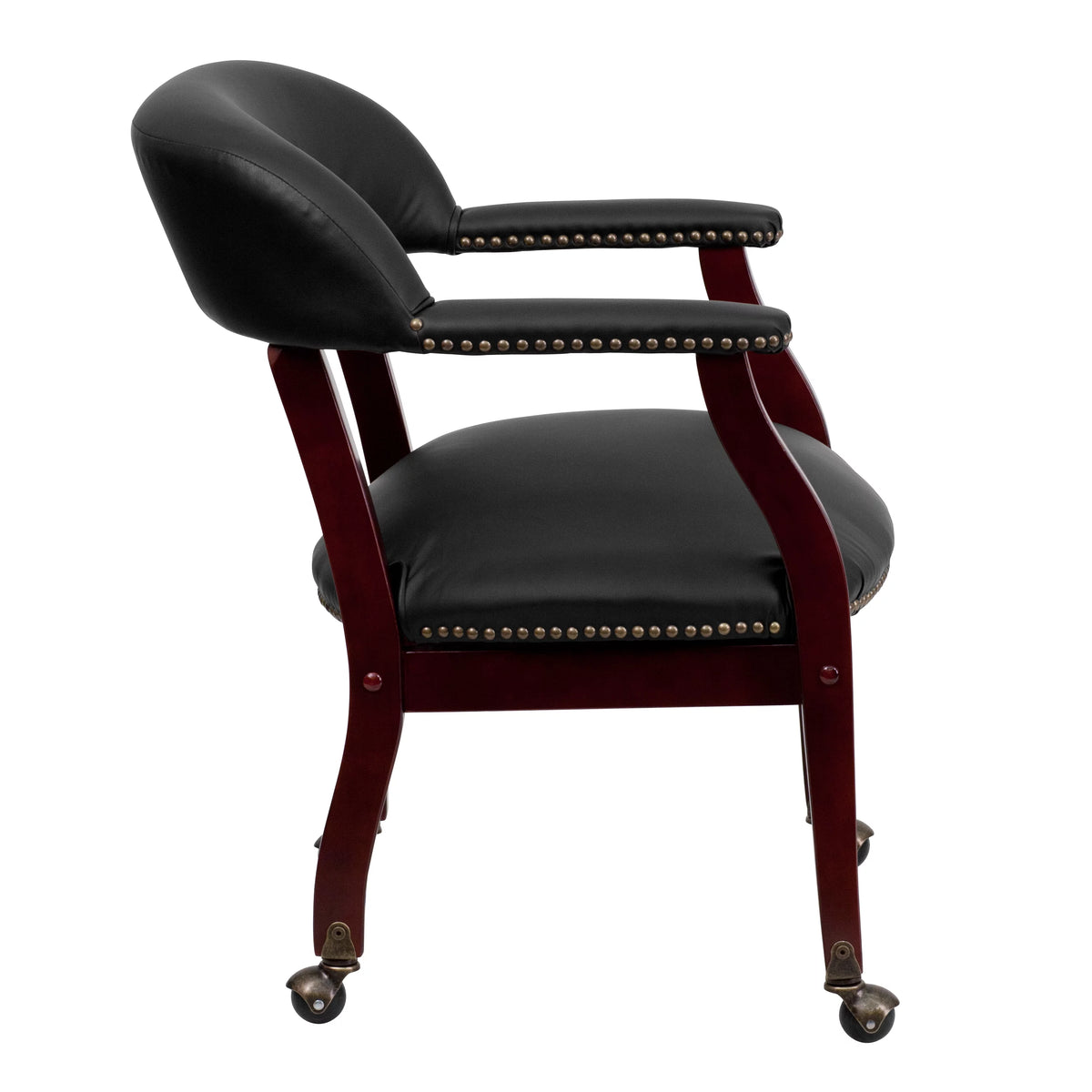 Black LeatherSoft Conference Chair with Casters P585692