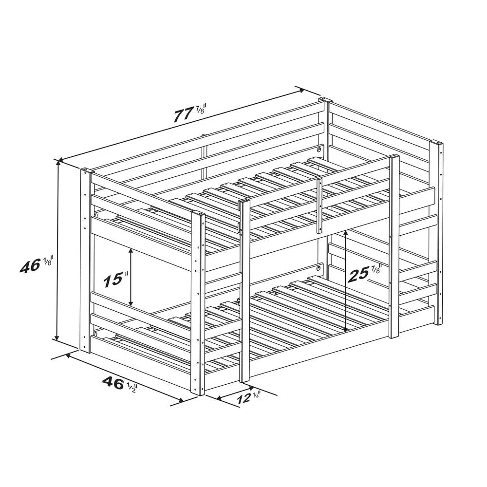 Wood Twin Over Twin Bunk Bed U4898