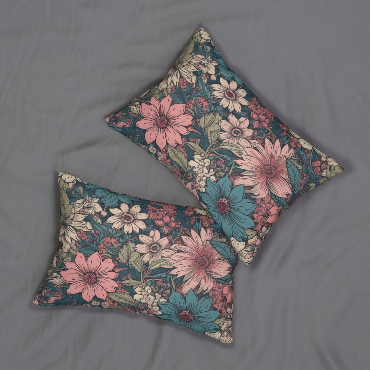 Lumbar Pillow with Jacobean Design I983