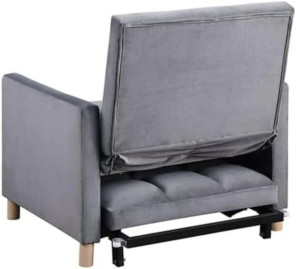 Convertible Velvet Sleeper Sofa Chair Bed N6178