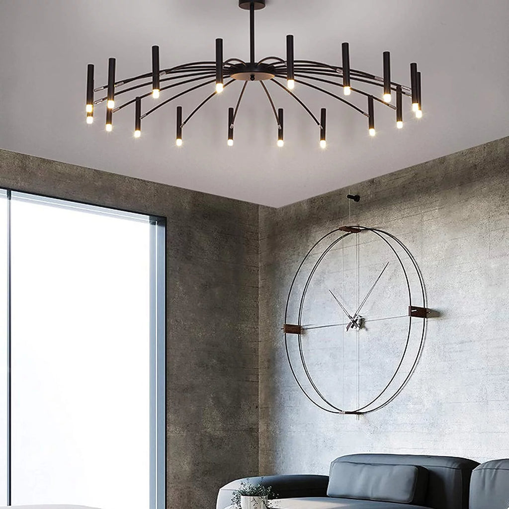 Black Metal 18 Lights Chandelier X71288