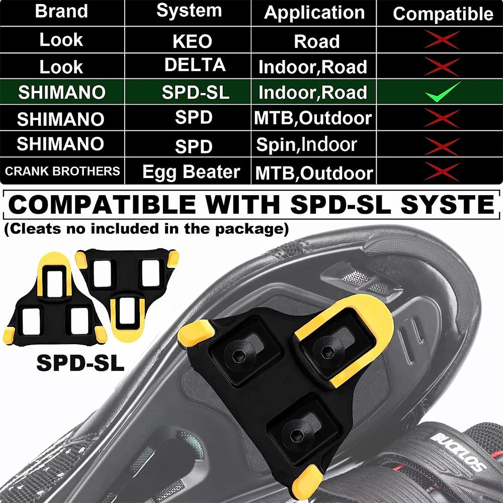 Clipless Pedals SPD-SL System 9/16 inch Road Bike Sealed Bearings P233396