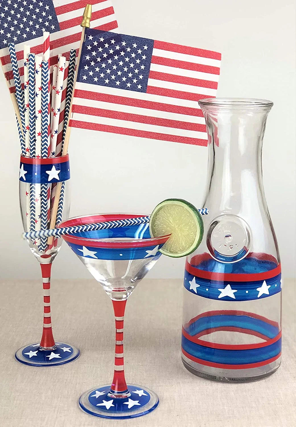 Hand Painted Martini Glasses Set Of 2 E807615