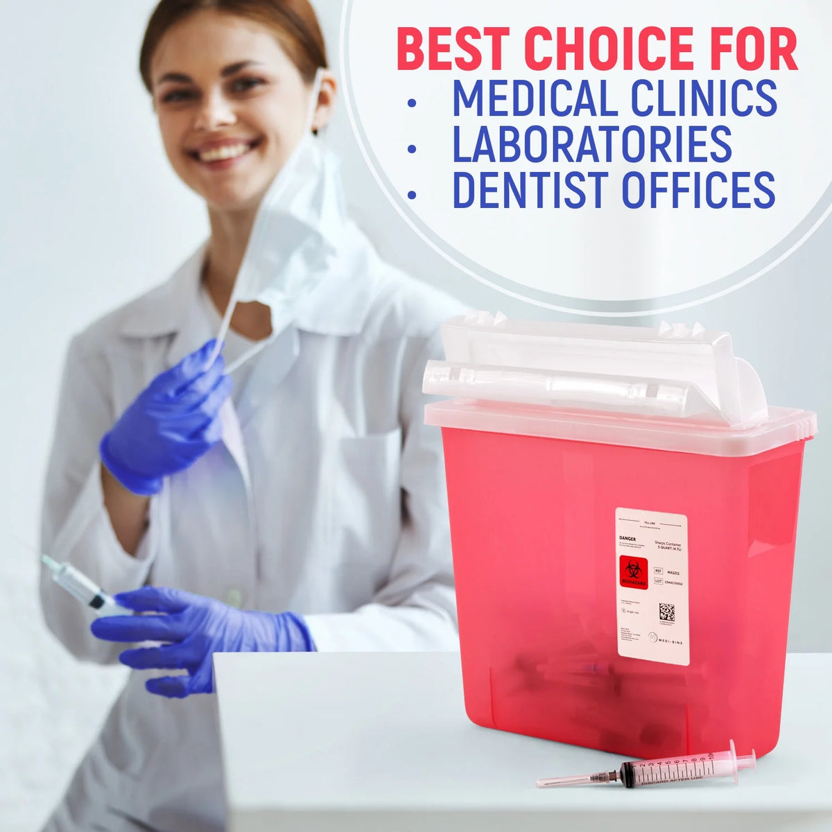 5 Qt Sharps Disposal Container M1732