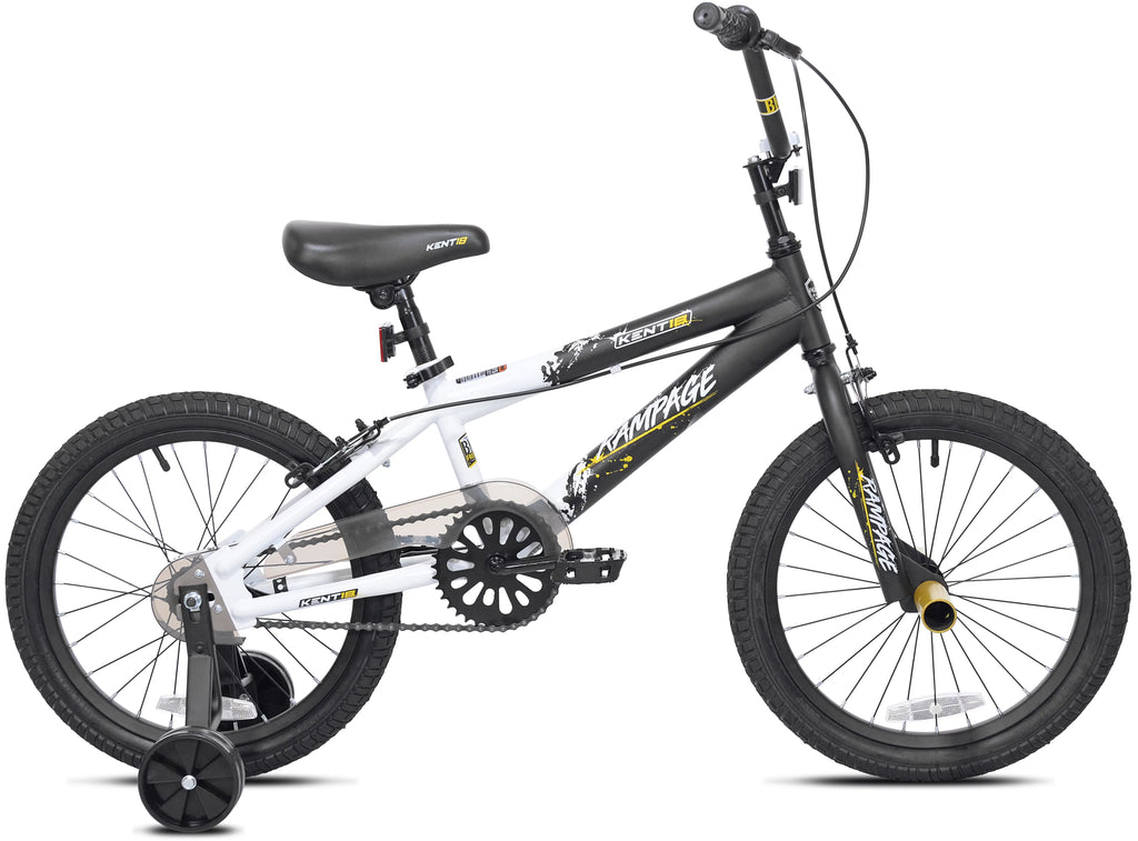 18 in. White and Black Bike M943