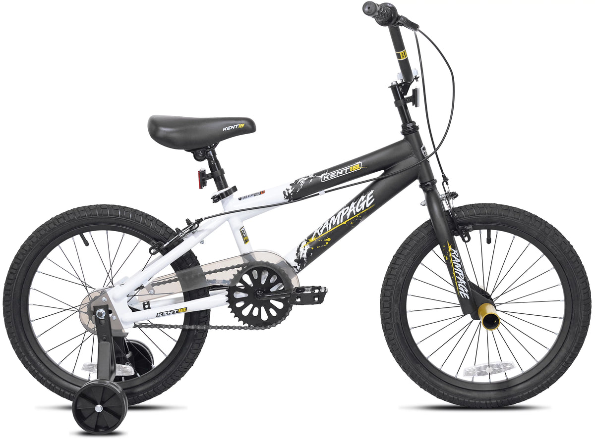 18 in. White and Black Bike M943