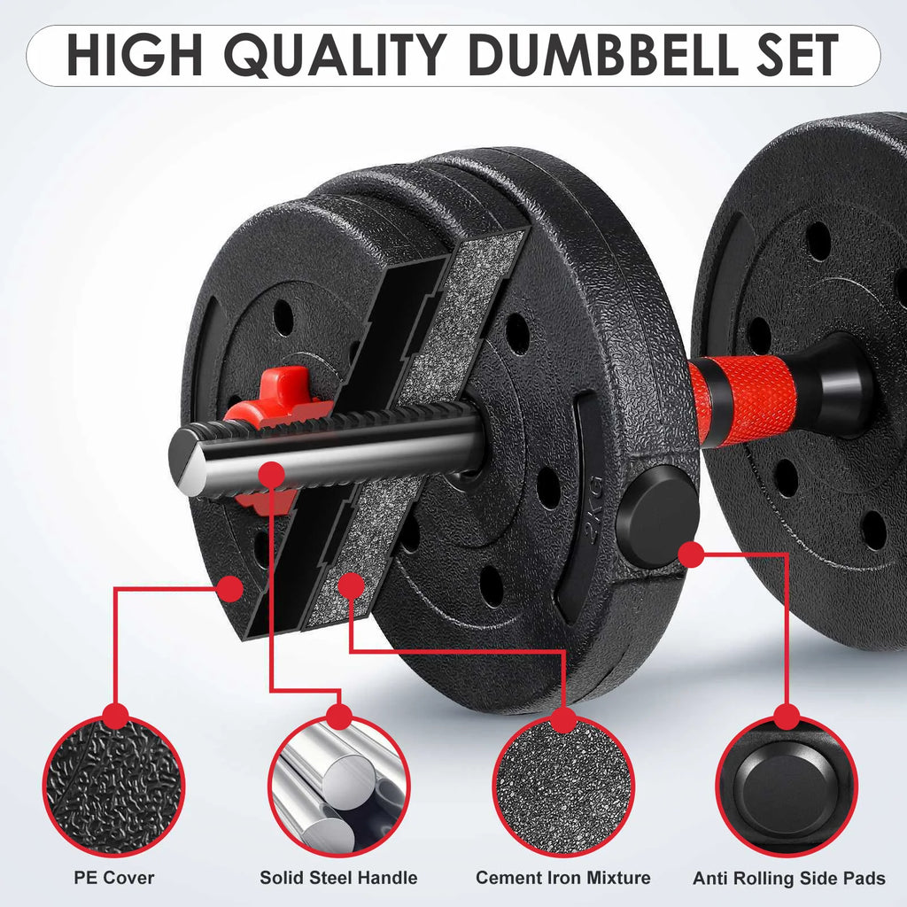 66LB 2 in 1 Adjustable Dumbbell Set with Connecting Rod M894