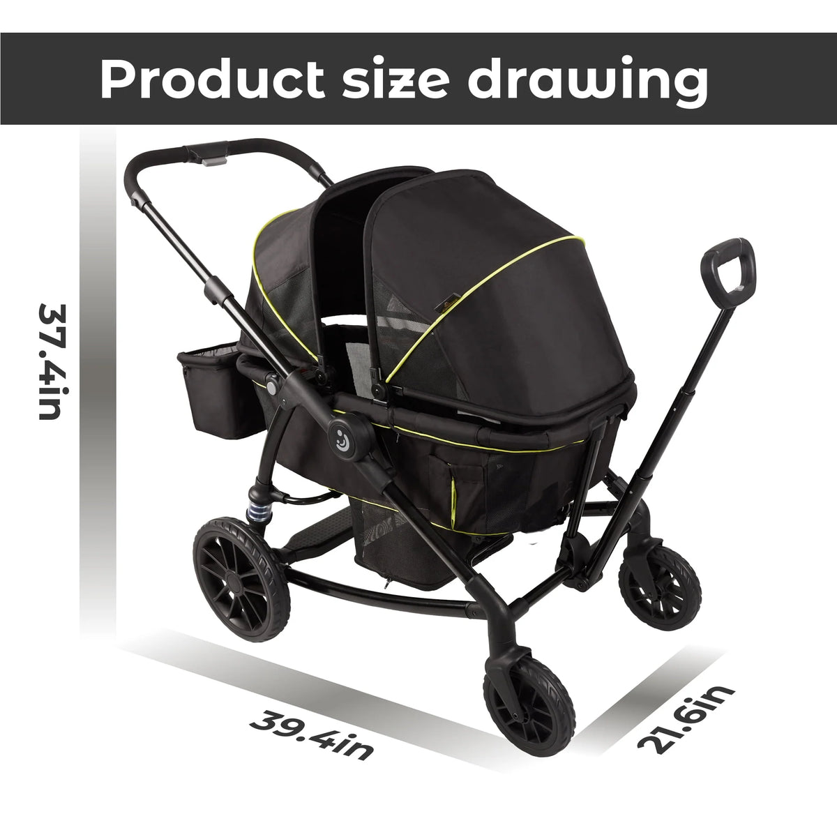 2-Seat Wagon Stroller with Adjustable Canopy N21719