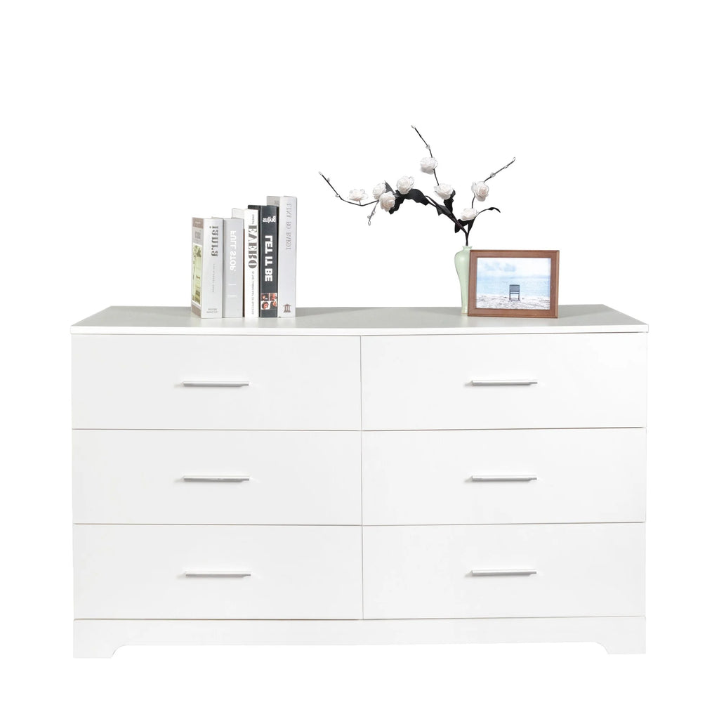 6 Drawer White Dresser M164