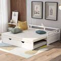 White Wood Daybed with Pull Out Trundle X738912