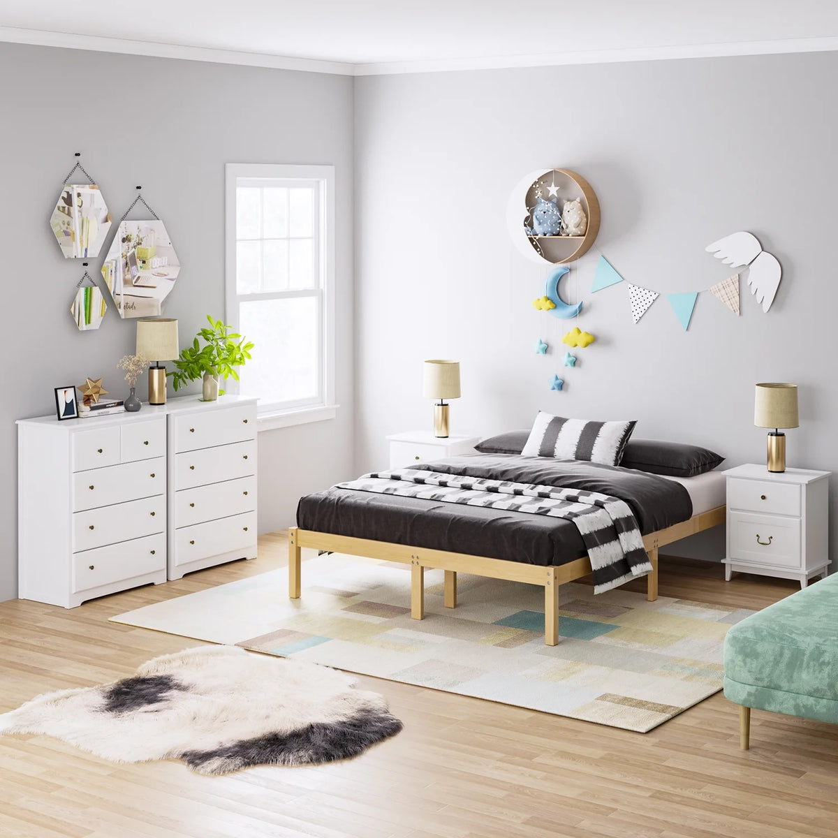 White 5 Drawer Dresser E9017