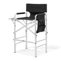 Folding Camping Director Chair with Side Table & Storage Pocket, Black T638
