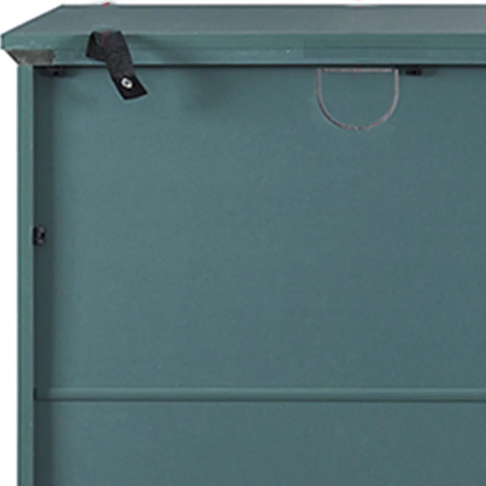 Teal MDF TV Stand with Glass Doors and Adjustable Shelves Z887