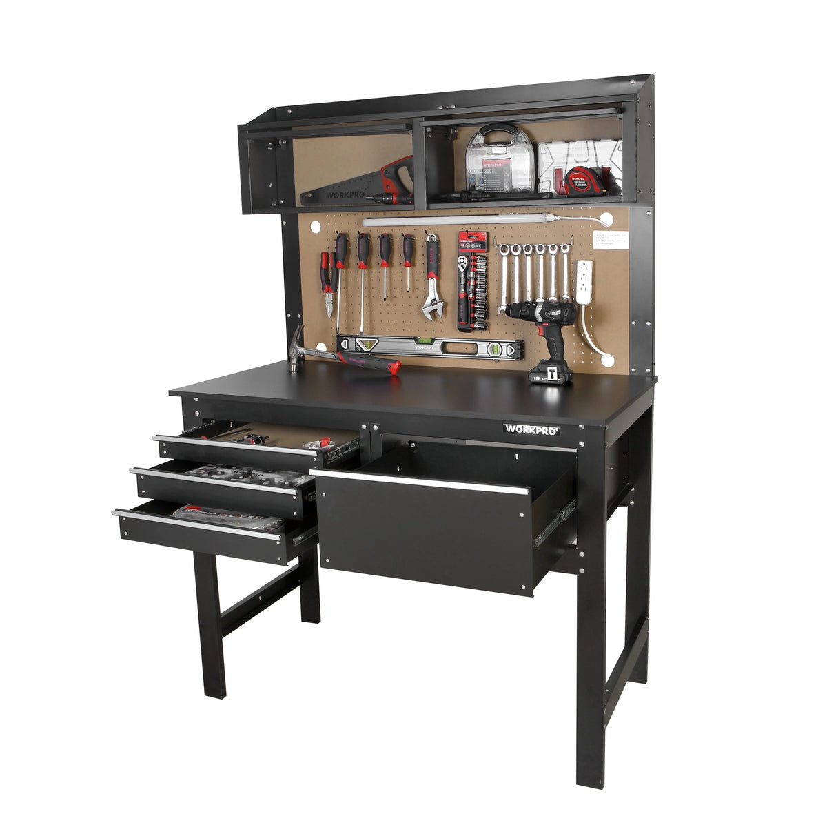 48-inch Steel Wood Workbench and Cabinet Combo X409