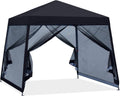 8x8 White Pop up Canopy Tent with Netting Wall M289452
