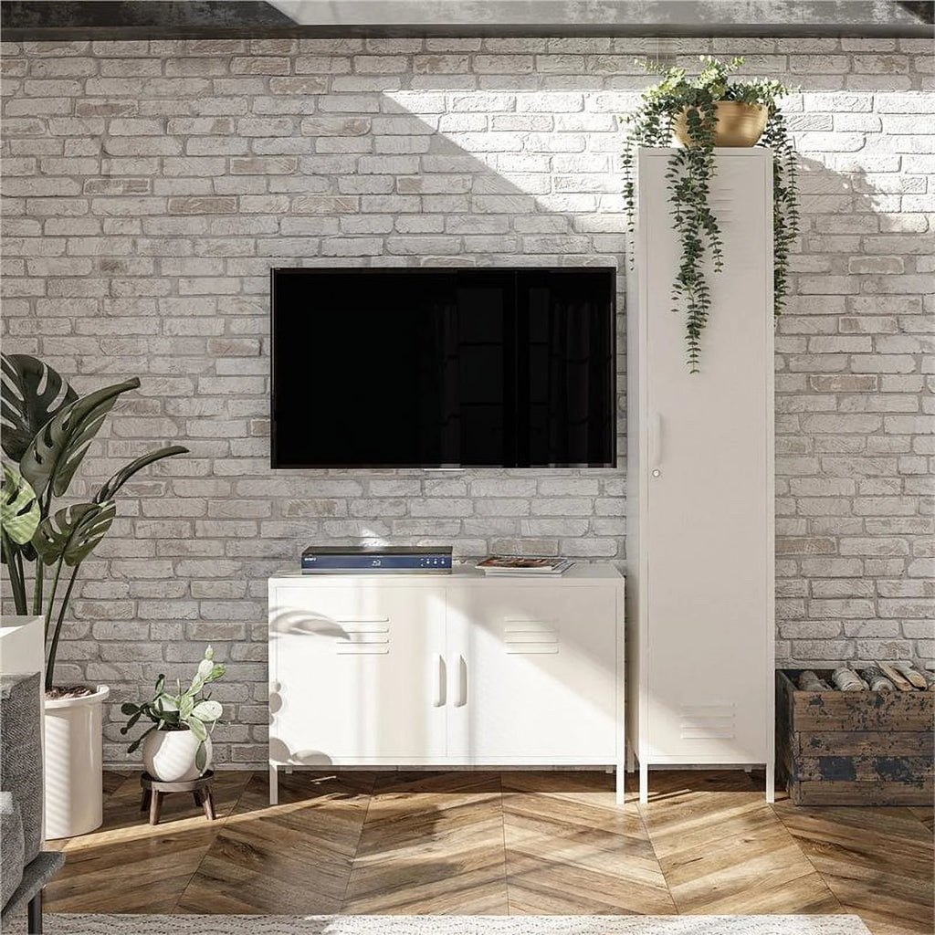2 Door Metal Accent Cabinet in White U48234