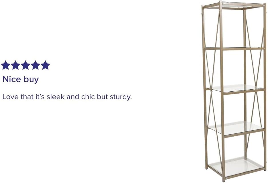 4 Shelf Glass Bookcase G175969