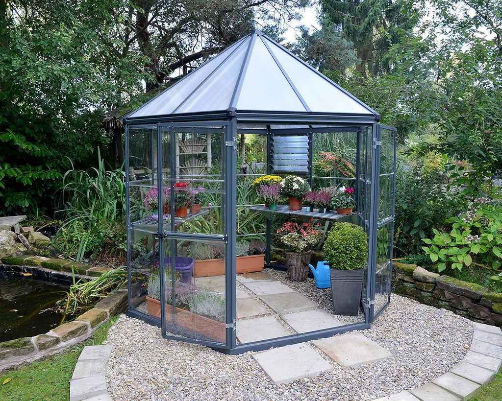 7' x 8' x 9' Gray Greenhouse Y10881