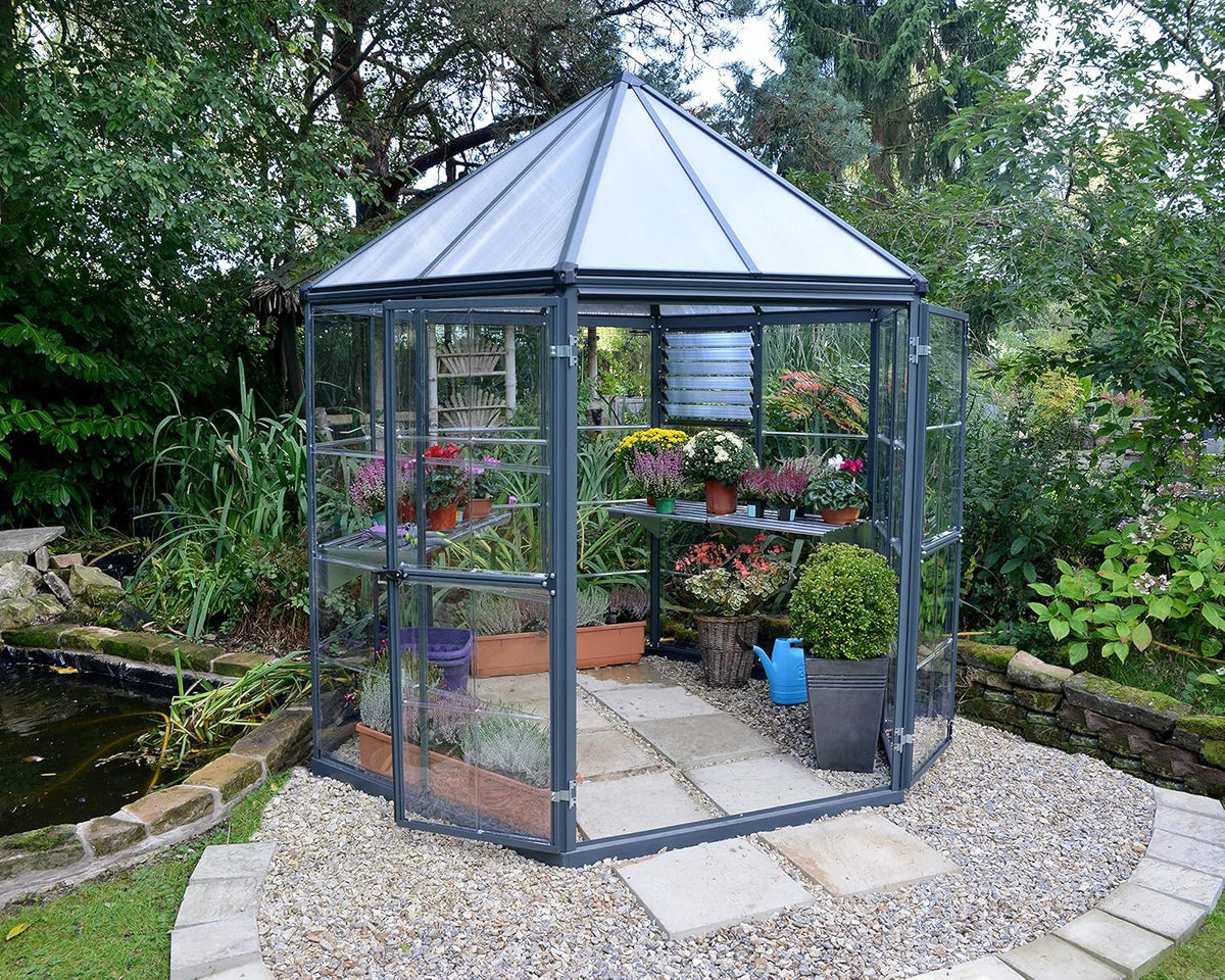 7' x 8' x 9' Gray Greenhouse Y10881
