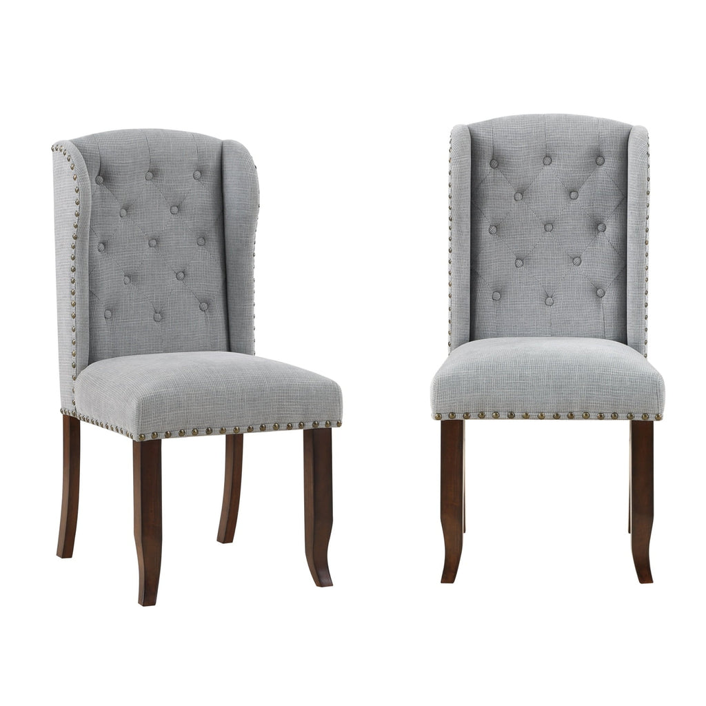 Brown and Grey Traditional Accent Dining Chair Set of Two T910488