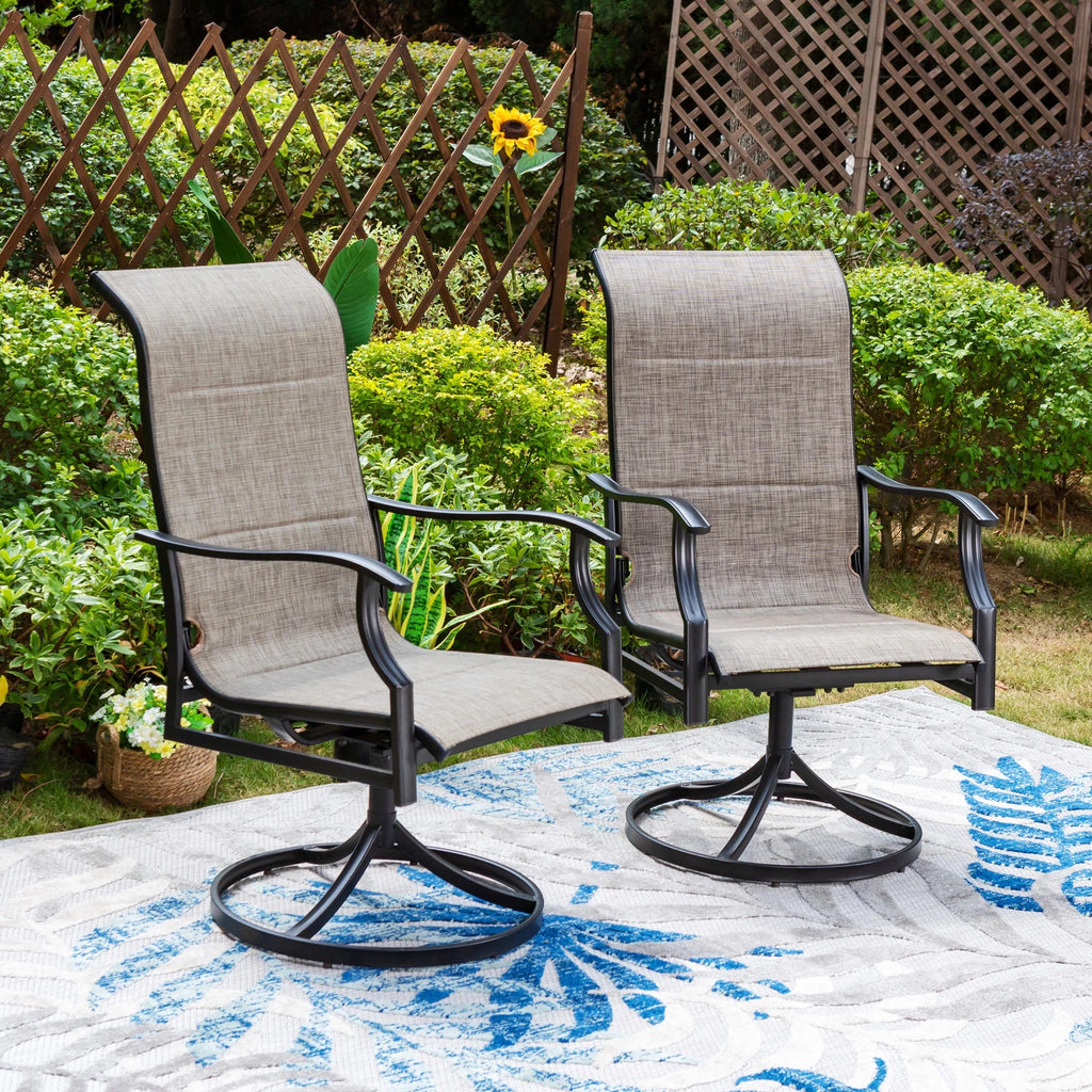 7-Piece Outdoor Patio Dining Set with Swivel Chairs & Table Y8949