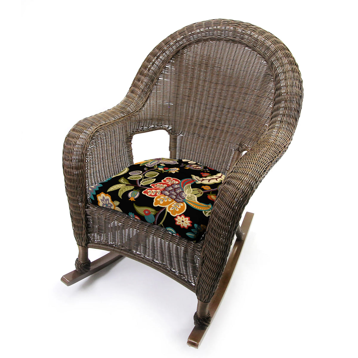 Multicolor Paisley Tufted Outdoor Wicker Seat Cushion 2 Pack M55854