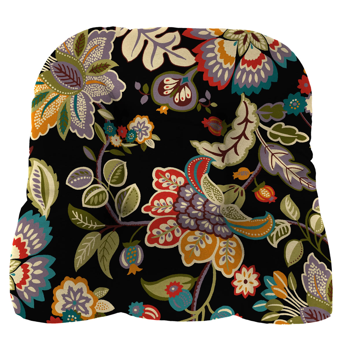 Multicolor Paisley Tufted Outdoor Wicker Seat Cushion 2 Pack M55854
