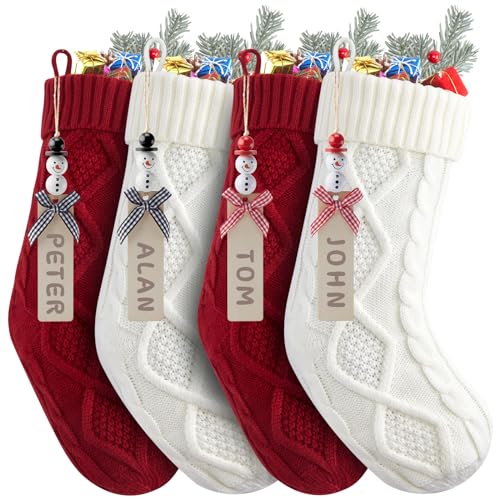 18 Inches 4 Pack Knitted Christmas Stockings N24682