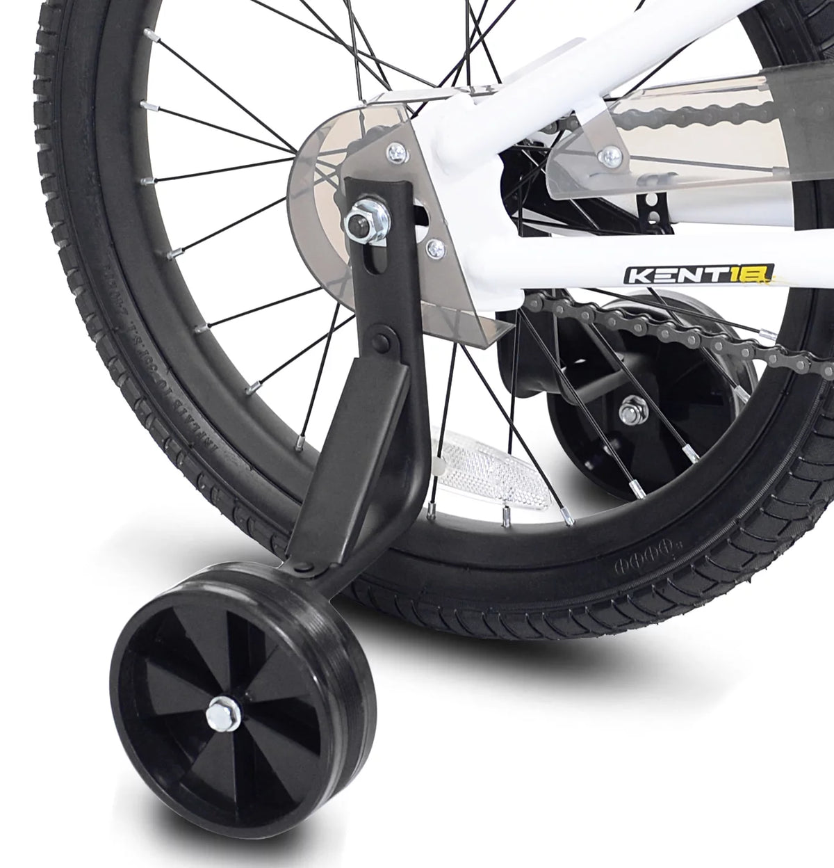 18 in. White and Black Bike M943