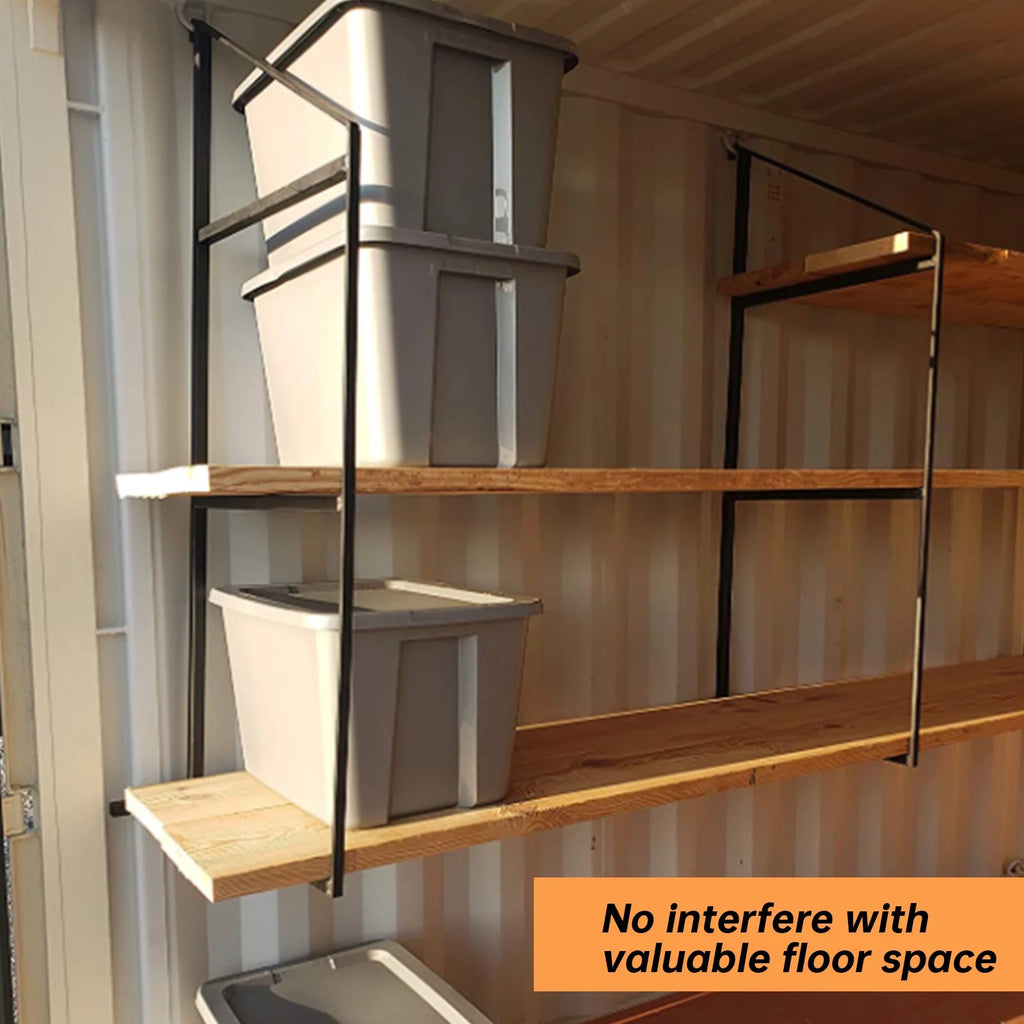 3 Tier Shipping Container Shelving Bracket 18" x 60" Black K858851