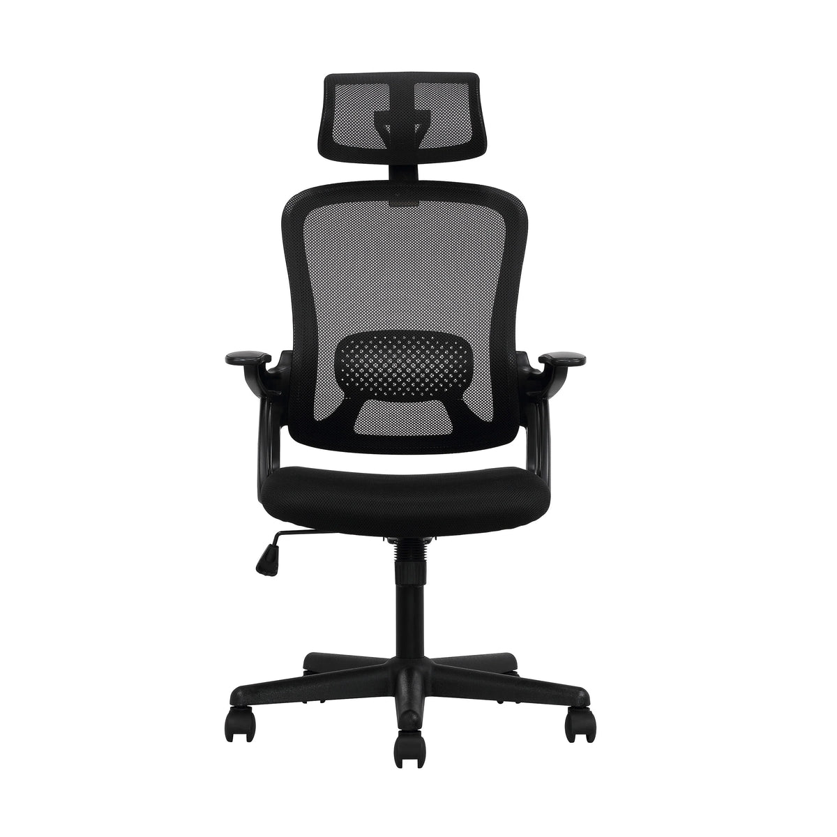 Ergonomic Office Chair with Adjustable Headrest, Black Fabric K71978