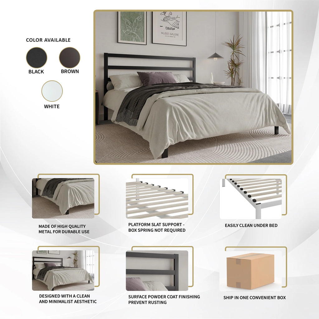 Queen Size Black Metal Platform Bed N760394
