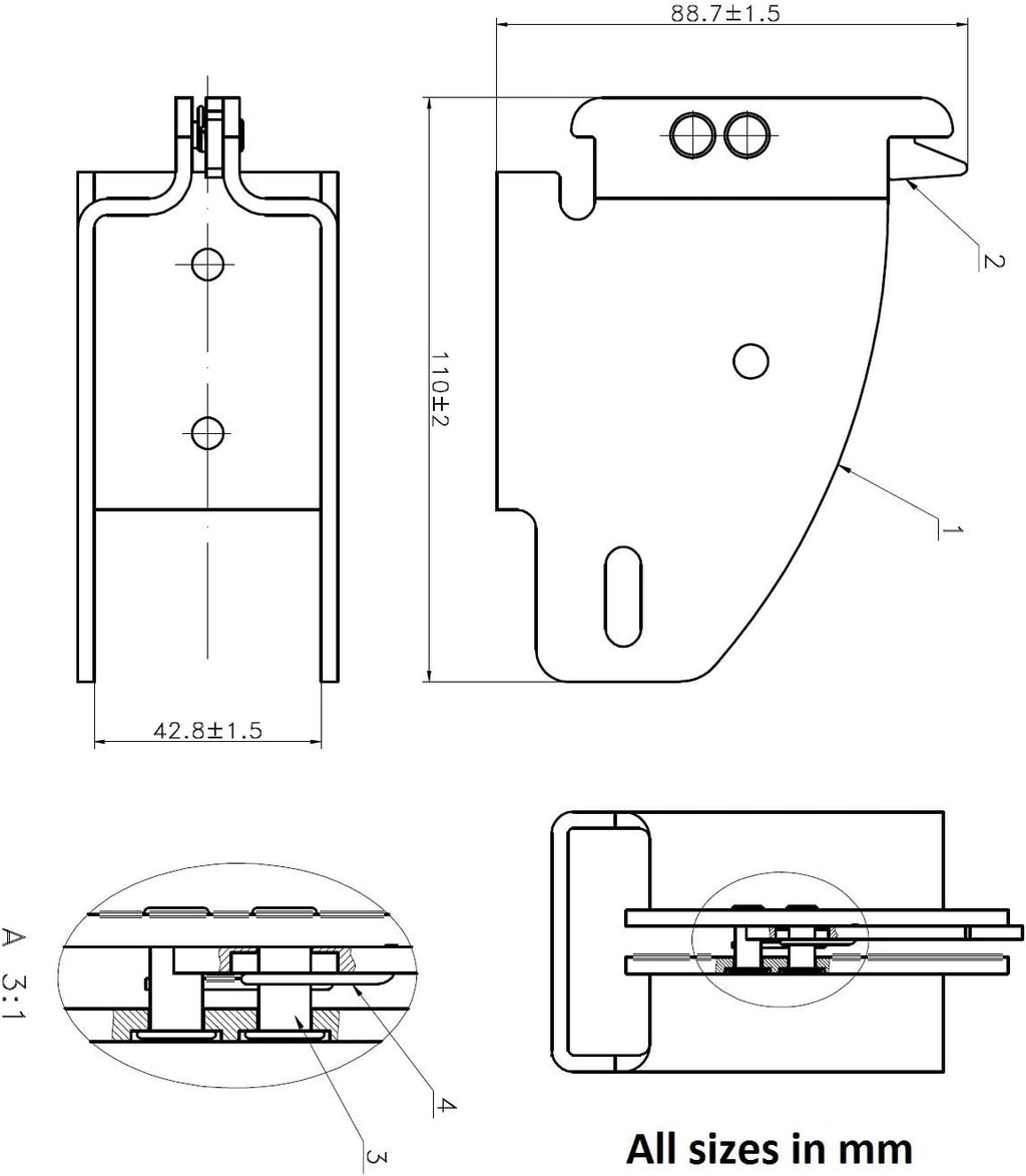 20 Pack E-Track Wood Beam End Socket Brackets O467819