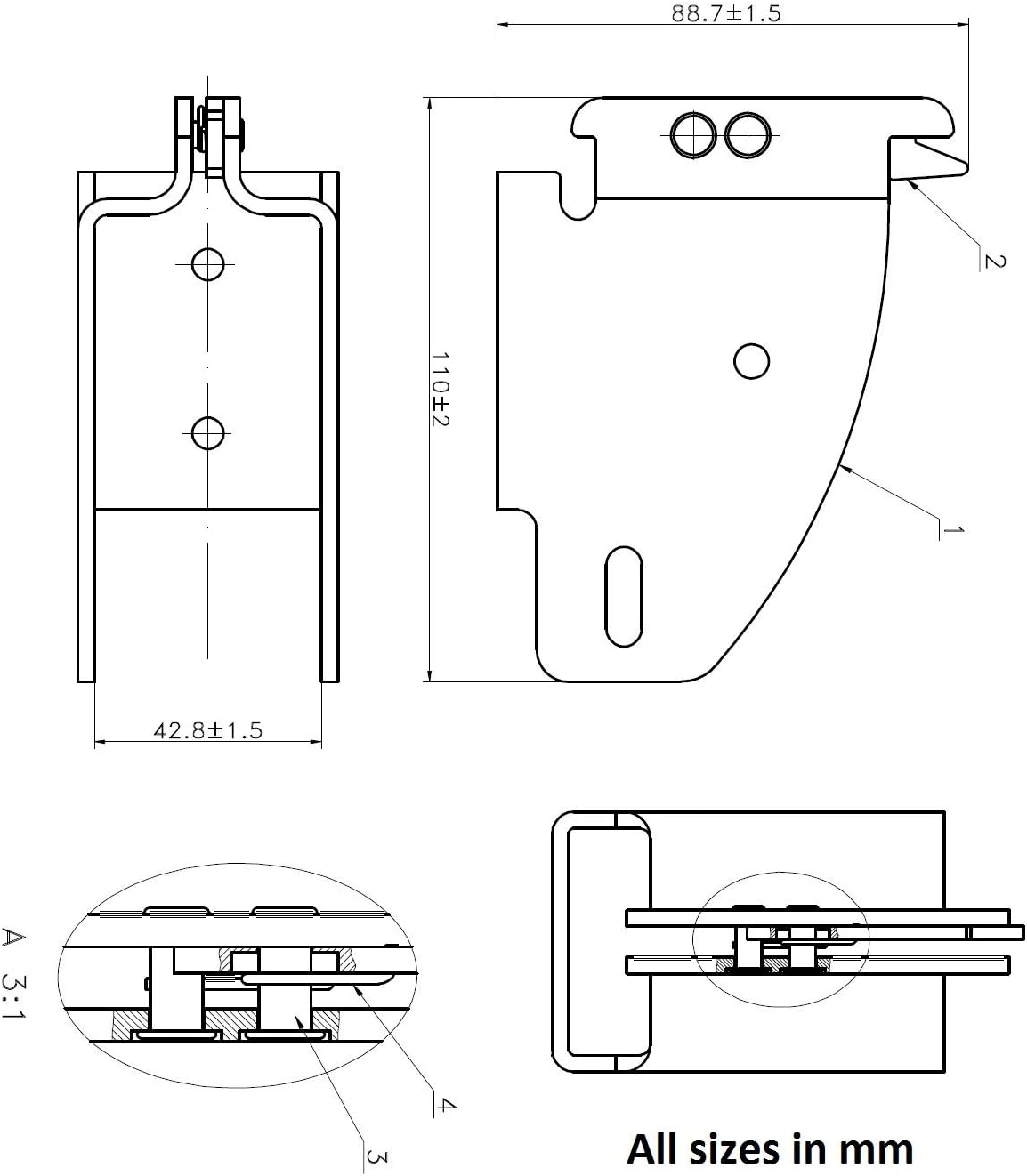20 Pack E-Track Wood Beam End Socket Brackets O467819