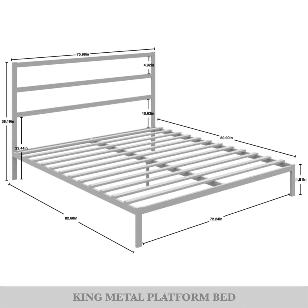 Queen Size Black Metal Platform Bed N760394