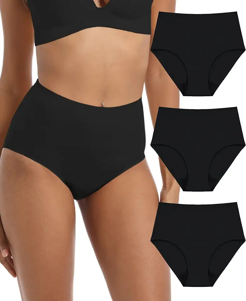 Adult Incontinence Protective Underwear for Women Reusable Bladder Leakage Protection Brief 56 ml Absorbency Panties 3 Pack Black L W976013