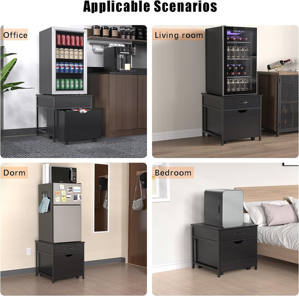 Mini Fridge Stand with Storage Rolling Cabinet 220LBS Capacity A229503