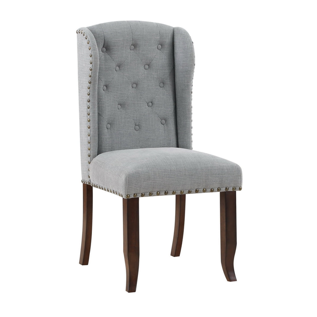 Brown and Grey Traditional Accent Dining Chair Set of Two T910488