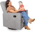 Light Grey Polyester Glider Recliner O210156